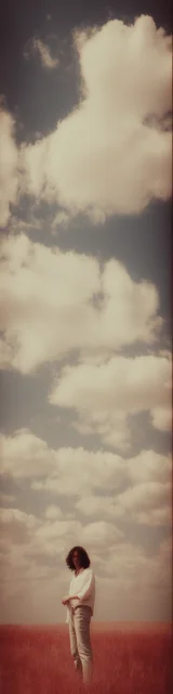 Free aesthetic bookmark featuring a red grass dream scene